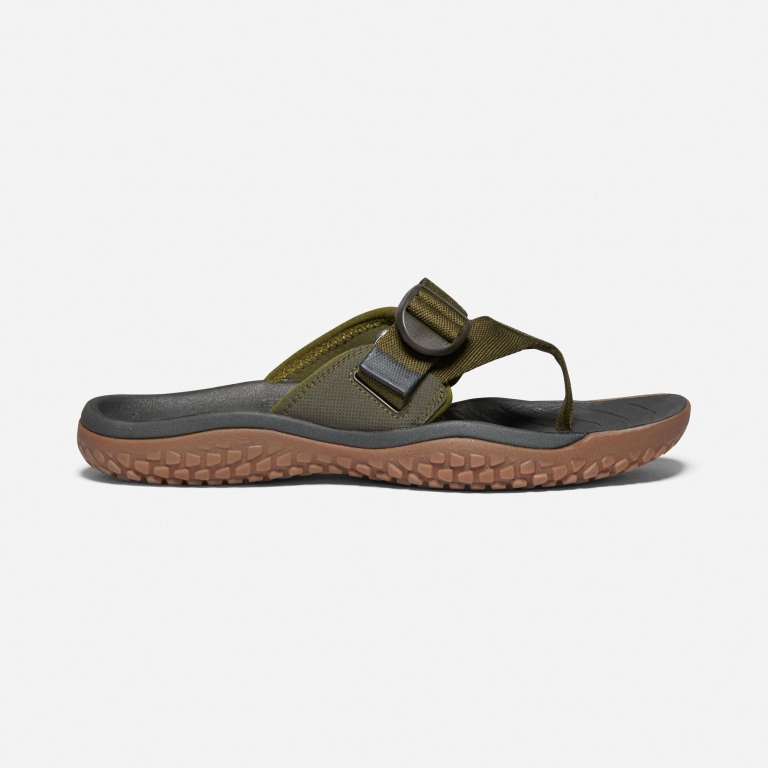 Keen SOLR Toe Post Flip Flops - Men's Dark Olive Sandals